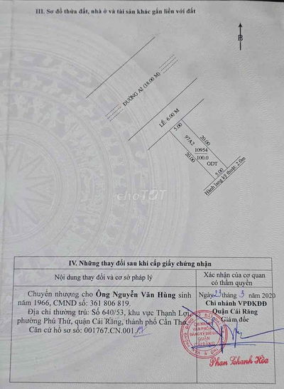 Bán nền trục chính Bùi Quang Trinh kdc Phú An trục thông xuống chợ
