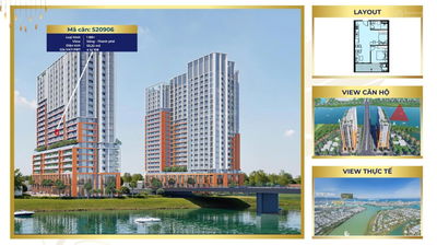 Căn hộ 1 phòng ngủ Spana Sun view trực diện pháo hoa ngay trung tâm phố Đà Nẵng