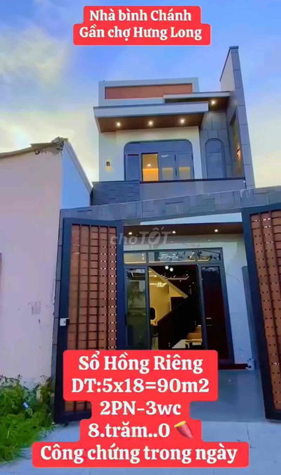 NHÀ 1 TRỆT 1 LẦU Ở HƯNG LONG, 3PN-2WC 800trieu
