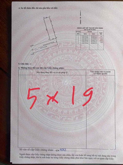 Bán Đất Kế Bên Chợ Đầu Mối Hóc Môn dt 5x19 đường trước đất 6m cụt