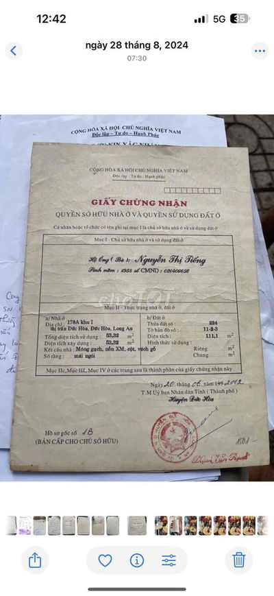 bán nhà mặt tiền chợ đức hoà , chính chủ