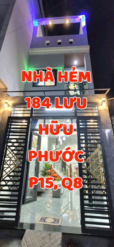 Nhà 1Trệt, 1lầu, ST, căn góc, có 3 MT hẻm 184 Lưu Hữu Phước, P15, Q8