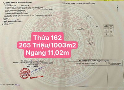 Đất Thổ Cư 335 TRiệu/hơn 1000m2 bao gồm 300m2 thổ cư, có vườn tiêu cf