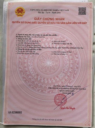 ĐẤT ĐÔ THỊ FULL THỔ CƯ ĐƯỜNG PHAN ĐÌNH PHÙNG CẦN THƠ