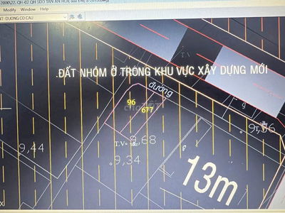 Chính chủ cần bán gấp đất xã Tân An Hội sát bệnh viện củ chi
