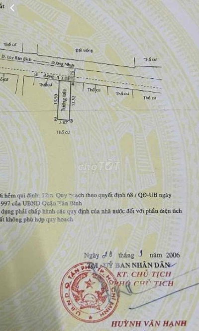 CÁCH MẶT TIỀN LUỸ BÁN BÍCH 100m ,52m2, CHỈ NHỈNH 6tỷ