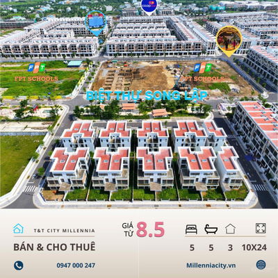 Giỏ hàng chuyển nhượng Biệt Thự Song Lập dự án T&T City Millennia, Cần Giuộc - Giá tốt nhất 8.x tỷ
