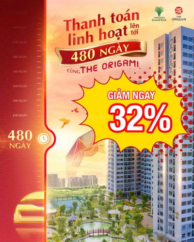 GIỎ 99 CĂN ĐỘC QUYỀN GIÁ RẺ NHẤT THỊ TRƯỜNG-THE ORIGAMI VIN Q.9 CHIẾT KHẤU 32% THANH TOÁN GIÃN 480N