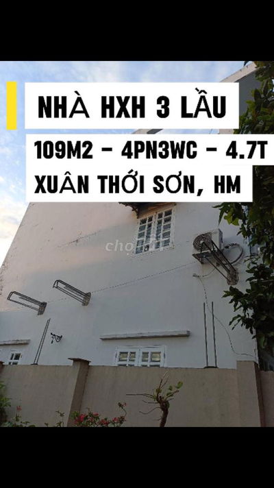 NHÀ 3 TẦNG HXH,XUÂN THỚI SƠN,HM –1Trệt2Lầu+ST - 4PN3WC