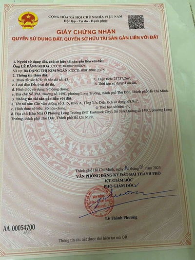 CHÍNH CHỦ BÁN LỔ CĂN HỘ ĐÃ CÓ SỔ